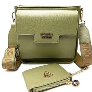 VALENTINO ORLANDI Green Crossbody/camera strap with card wallet